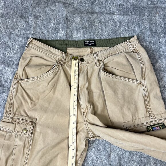 Polo Jeans Co Ralph Lauren Freighter Pants 34x32 Tan Cargo Utility Workwear USA - Picture 8 of 16